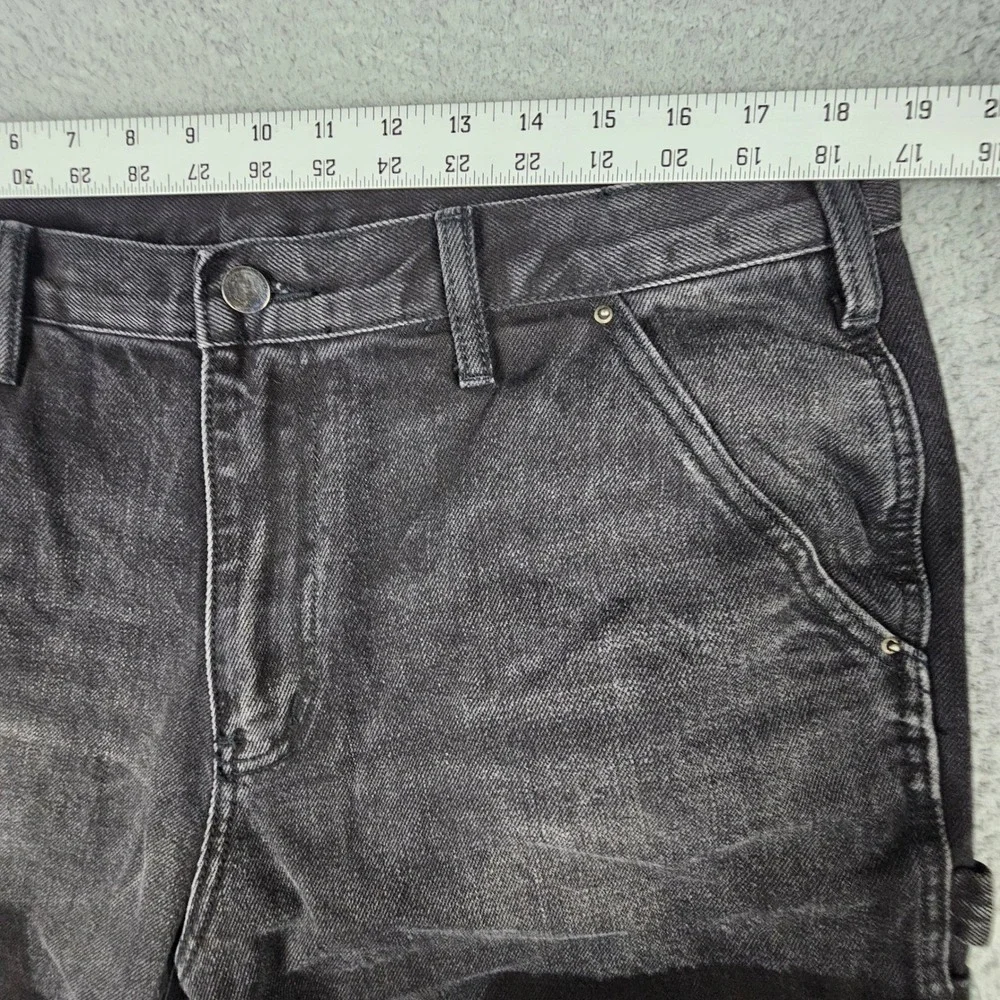 MNML Carpenter Jeans Men 37x28.5 Black Double‎ Knee Utility Workwear Denim Pants